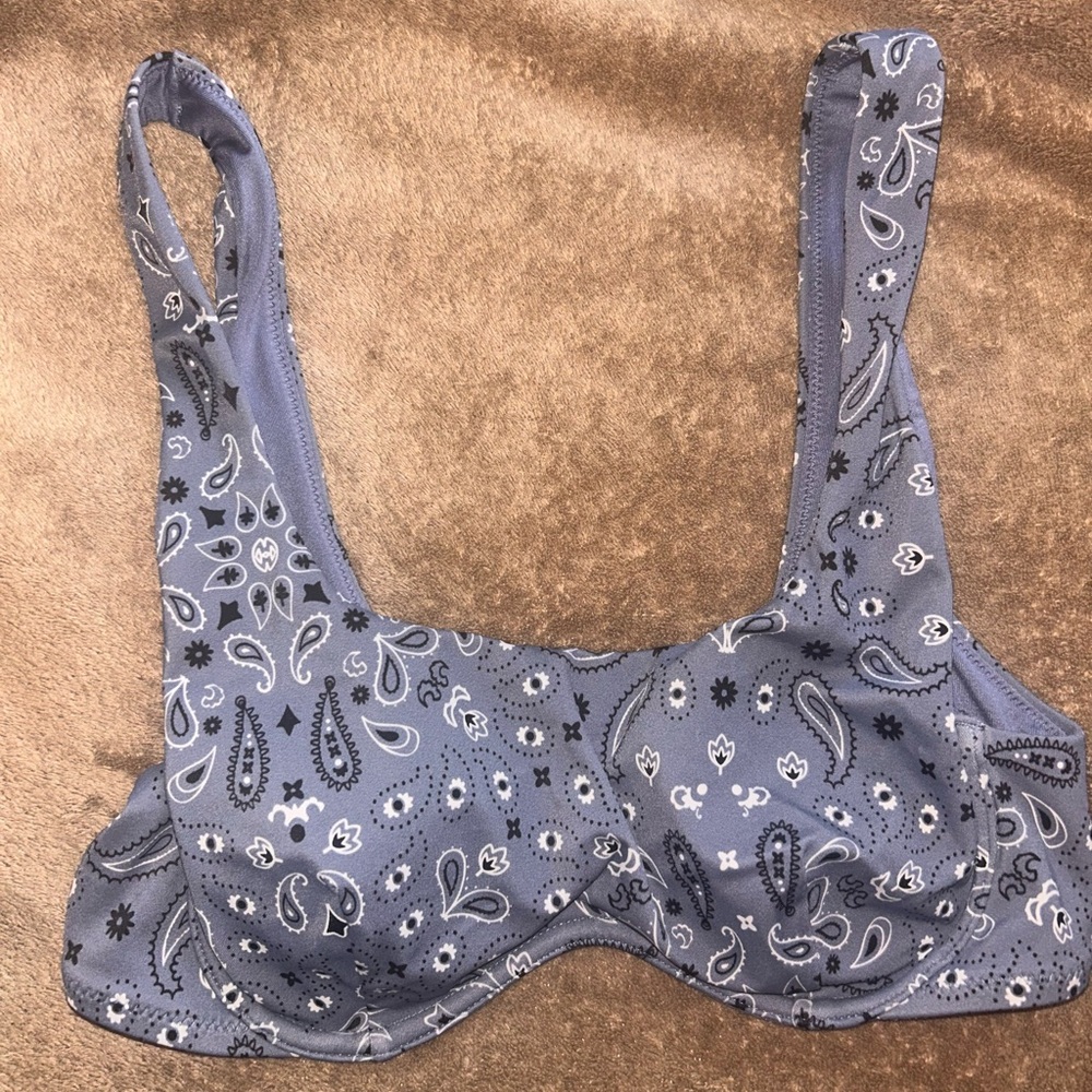 Gray Blue Patterned Bikini Set - image 6